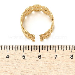 Flower 304 Stainless Stee Open Cuff Rings for Women&nbsp;RJEW-Q006-03E-G