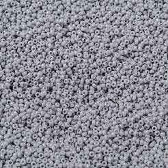 MIYUKIラウンドロカイユビーズ  日本製シードビーズ  15/0  （rr498)不透明セメントグレー  15/0  1.5mm  穴：0.7mm  約250000個/ポンド&nbsp;SEED-G009-RR0498