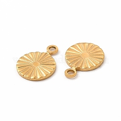 304ステンレススチールチャーム  フラットラウンド  18KGP本金メッキ  11x8x1mm  穴：1.2mm&nbsp;STAS-C071-02C-G