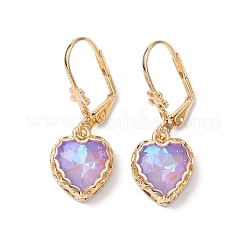 Glass Leverback Earring&nbsp;EJEW-C077-13KCG