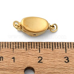 イオンプレーティング（IP）304ステンレススチールボックス留め具  丸カン付き  オーバル  ゴールドカラー  17x7x6mm  穴：2mm&nbsp;STAS-Z066-05G-03