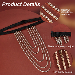 Tassel Alloy Crystal Rhinestone Thigh Chain for Women&nbsp;AJEW-WH0554-38A