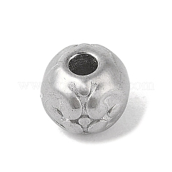 304ステンレススチールビーズ  ラウンド  ステンレス鋼色  5x6x6mm  穴：1.8mm&nbsp;STAS-M071-01A-P