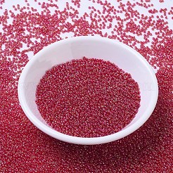 MIYUKIラウンドロカイユビーズ  日本製シードビーズ  （rr298)透明ルビーab  11/0  2x1.3mm  穴：0.8mm  約50000個/ポンド&nbsp;SEED-G007-RR0298