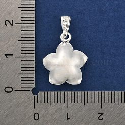 上質なシルバーの花のペンダント、バチカン付き、スタンプ999個  銀  16x13.5x5mm  穴：5x2mm&nbsp;STER-P069-02B-S