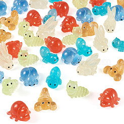 48Pcs 6 Styles Luminous Resin Figurine&nbsp;DJEW-TA0001-42