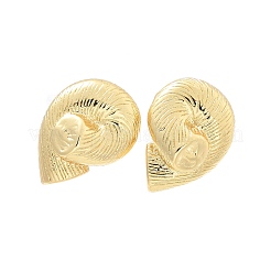 真鍮製スタンドピアス  巻き貝  18KGP本金メッキ  23x17.5mm&nbsp;EJEW-Q017-06G