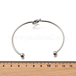 ハート 304 ステンレススチール オープンカフバングル  女性用トルクバングル  ハート  ステンレス鋼色  0.2~1.15cm  内径：1-7/8x2-3/4インチ（4.9x6.95cm）&nbsp;LS-BJEW-M113-01P