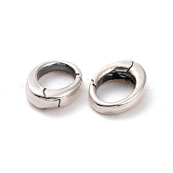 スターリングシルバースプリングゲートリング925個  オーバル  アンティークシルバー  9x6x2mm  内径：5x4mm&nbsp;STER-D036-13AS-02