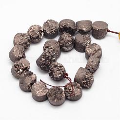 Electroplated Natural Druzy Quartz Crystal Bead Strands&nbsp;G-G889-04
