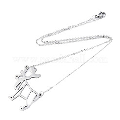 Non-Tarnish 201 Stainless Steel Pendant Necklaces&nbsp;NJEW-T009-JN092-1-40