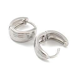 Brass Grooved Hoop Earrings&nbsp;EJEW-G363-16P