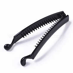 Absプラスチックバナナヘアクリップ  ブラック  ブラック  98x12mm&nbsp;X-KY-R023-01