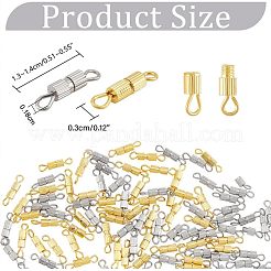100色の真鍮製ネジ留め具2個  プラチナ·ゴールデン  13~14x3mm  50個/色&nbsp;KK-NB0002-66