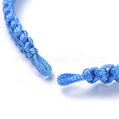 DIYブレスレット作り用編み込みナイロンコード  ライトスカイブルー  145~155x5x2mm  穴：2~4mm&nbsp;AJEW-M001-07