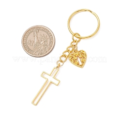 Cross with Heart Alloy Keychains&nbsp;KEYC-JKC01456