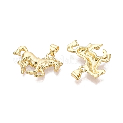 真鍮チャーム  馬のチャーム  18KGP本金メッキ  17.5~18.5x26x3.5mm  穴：5x3mm&nbsp;KK-N287-45D-G