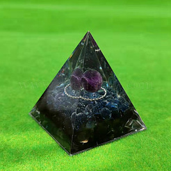 オルゴナイトピラミッド樹脂エネルギー発生器  レイキ天然アメジストとラピスラズリのチップが内蔵されており、自宅やオフィスのデスクの装飾に最適です。  50mm&nbsp;PW-WGACC49-01