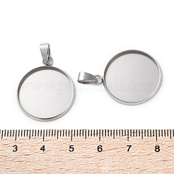 304 Stainless Steel Pendant Cabochon Settings&nbsp;STAS-L282-010P-08