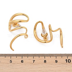304ステンレススチールラインスタッドピアス  18KGP本金メッキ  27.5x17.5mm&nbsp;EJEW-D306-05G