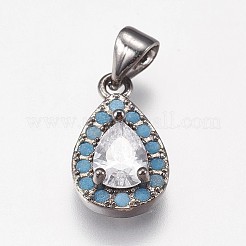 Brass Micro Pave Cubic Zirconia Pendants&nbsp;KK-I614-063