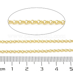 真鍮ローロチェーン  ハンダ付け  カドミウムフリー＆ニッケルフリー＆鉛フリー  スプールで  18KGP本金メッキ  2x0.7mm&nbsp;CHC-U002-04G-01