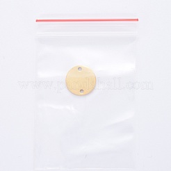 201 ステンレススチールリンクコネクター  手動研磨  フラットラウンド  ゴールドカラー  12x1mm  穴：1~1.5mm&nbsp;STAS-S105-T613-2-12
