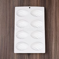 DIY ハーフイースターサプライズエッグ食品グレードのシリコーン型  フォンダン型  レジン型  チョコレート用  キャンディ  UVレジンとエポキシレジンのクラフト作り  8つの空洞  縞模様  264x170x24.5mm  穴：8mm  内径：75x49.5mm&nbsp;LS-DIY-E060-03F