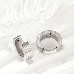 304ステンレススチール研磨効果フープピアス  ステンレス鋼色  13.5x4mm&nbsp;EJEW-M001-40C-P