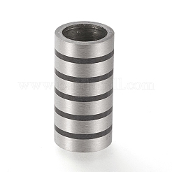 変色しにくい304ステンレススチールビーズ  コラム  ステンレス鋼色  20x10x10mm  穴：7mm&nbsp;STAS-K199-18P