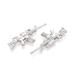 304ステンレスペンダント  狙撃銃の形状  ステンレス鋼色  14.5x38x4mm  穴：1.8mm&nbsp;STAS-N114-67P