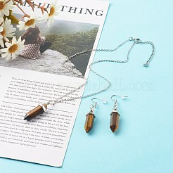 Bullet Shaped Natural Mixed Gemstone Jewelry Sets&nbsp;SJEW-JS01204