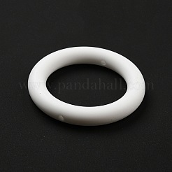 リングシリコンフォーカルビーズ  ホワイト  65x10mm  穴：3mm  内径：46mm&nbsp;LS-SIL-R013-02B