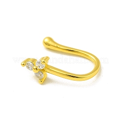 Clear Cubic Zirconia Flower Clip on Nose Rings&nbsp;AJEW-F059-02G