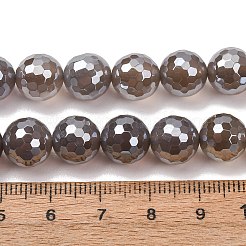 Electroplated Natural Agate Beads Strands&nbsp;G-B191-A07-10mm-05