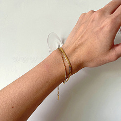 Double Layer Stainless Steel Snake Chain Anklets&nbsp;WG0E2ED-01