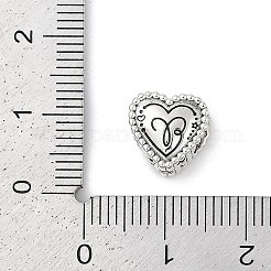 925スターリングシルバーヨーロピアンビーズ  ハート  牡羊座  9.5x9.5~10x7mm  穴：4.5mm&nbsp;STER-R005-02AS-01
