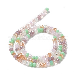 ガラスビーズ連売り  多面カット  ロンデル  アクアマリン  3.5x3mm  穴：0.7mm  約105~110個/連  29~31cm&nbsp;EGLA-A034-M3mm-01
