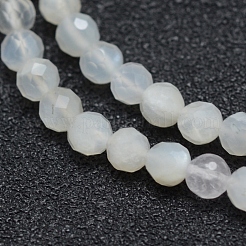 Natural White Moonstone Beads Strands&nbsp;G-E411-07-3mm