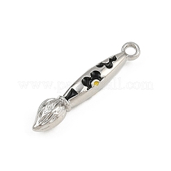 合金エナメルチャーム  ブラシ  プラチナ  24x5x4.5mm  穴：1.6mm&nbsp;FIND-I052-02P-02