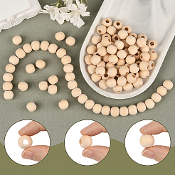Natural Unfinished Wood Beads&nbsp;WOOD-PA0001-16C