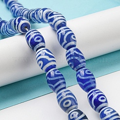 Blue Tibetan Style dZi Beads Strands&nbsp;TDZI-NH0001-C06-01