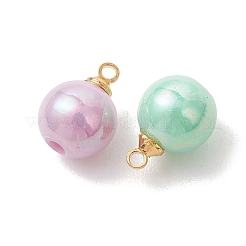 オペークアクリルパーツ  ラウンドチャーム  ミックスカラー  13x10mm  穴：1.6mm&nbsp;PALLOY-JF05207