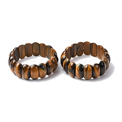 ユニセックスの楕円形の天然タイガーアイビーズストレッチブレスレット  ビーズ：25x13x8mm  内径：2-3/8インチ（6cm）&nbsp;BJEW-Z149-04