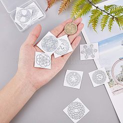 自己接着真鍮ステッカー  スクラップブッキングステッカー  エポキシ樹脂工芸用  混合模様  15個/箱&nbsp;DIY-OC0002-45