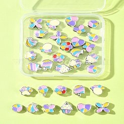 33個 11スタイル CCB プラスチック大穴ビーズ  エナメル  混合図形  7~15x7~12.5x6~8mm  穴：4~5mm  3個/スタイル&nbsp;CCB-FS0001-12