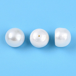 グレード3a 天然養殖淡水真珠ビーズ  片穴  半円形ビーズ  乳白色  11~11.5x8.5~9mm  穴：1mm&nbsp;PEAR-N018-3A-11115A