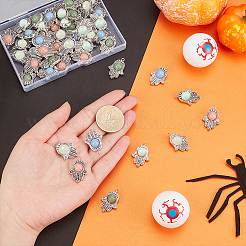 50Pcs 5 Colors Synthetic Luminous Stone Pendants&nbsp;PALLOY-PH0001-97
