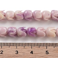 合成サンゴビーズ連売り  染め  花バラ  ライラック  7x6mm  穴：1.2mm  約50個/連  12.40''（31.5センチメートル）&nbsp;CORA-B001-05A-01