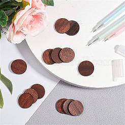 塗装木製カボション  フラットラウンド  ココナッツブラウン  20x2mm&nbsp;WOOD-NB0001-30